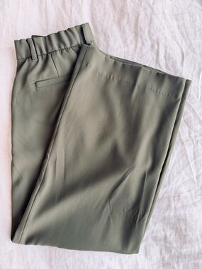 GAP Women’s Tailored Wide Leg Trousers - Olive Green